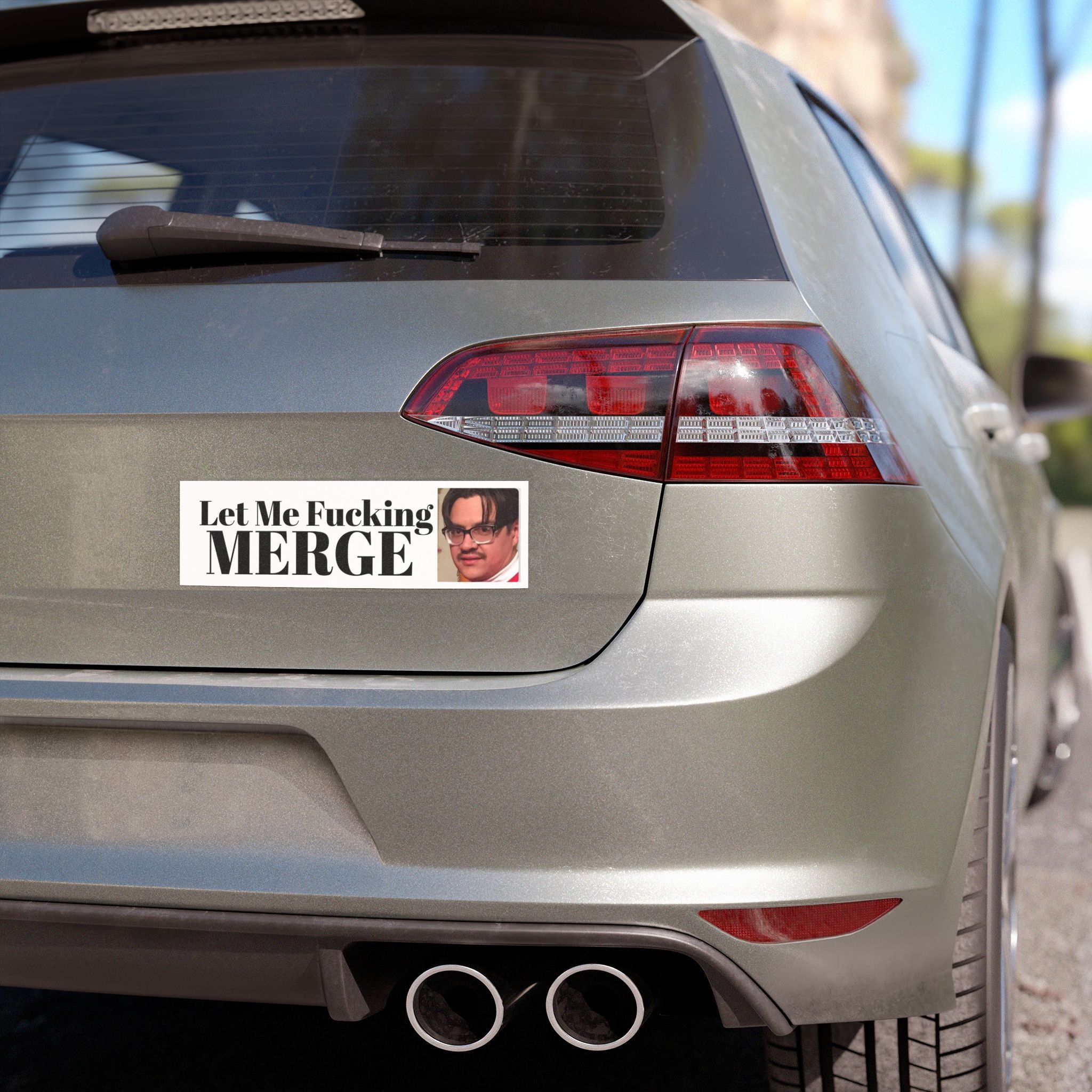 Funny 'Let Me Fucking Merge' Car Magnet - Road Rage Humor Sticker