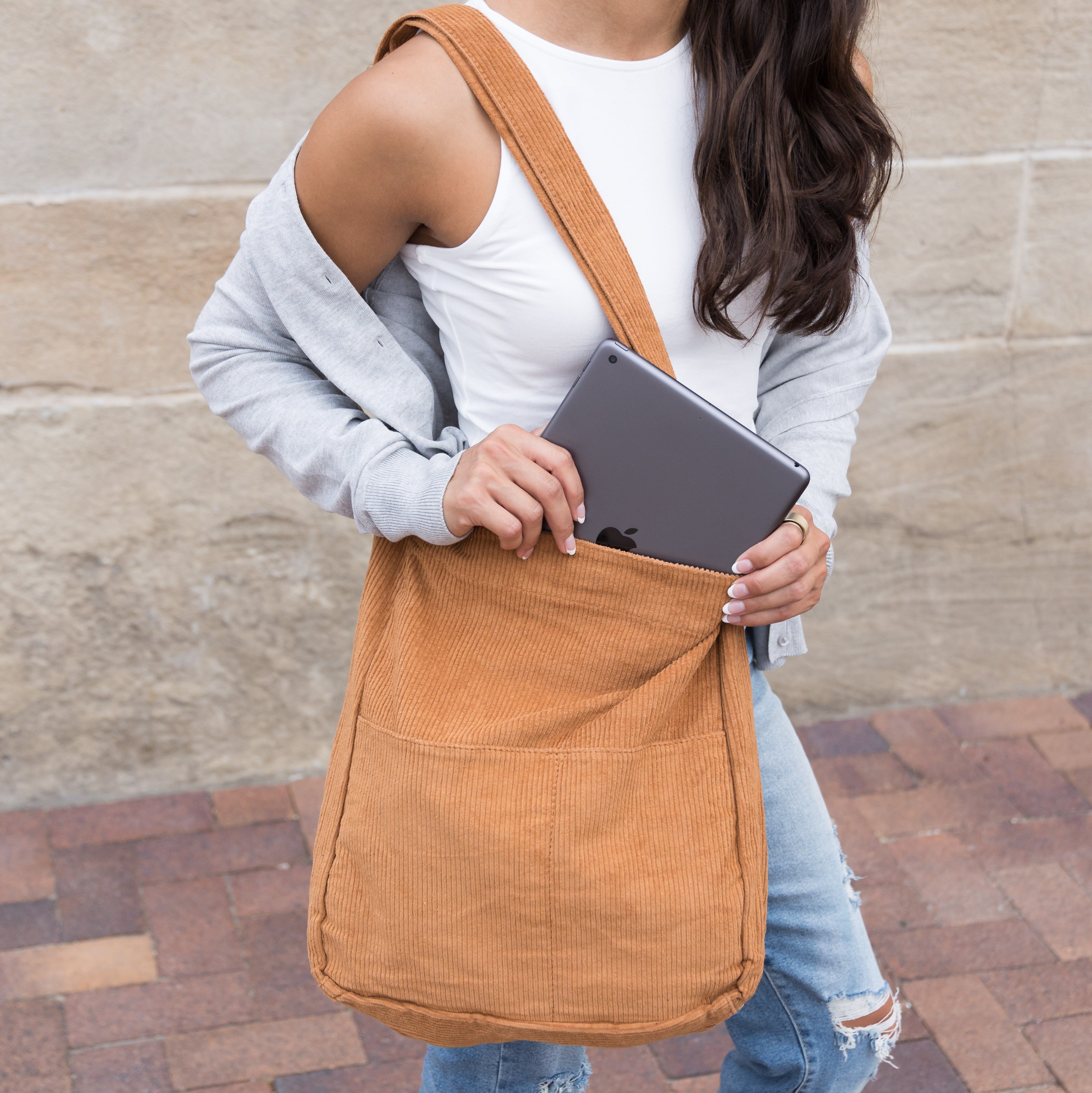 Corduroy Messenger Bag