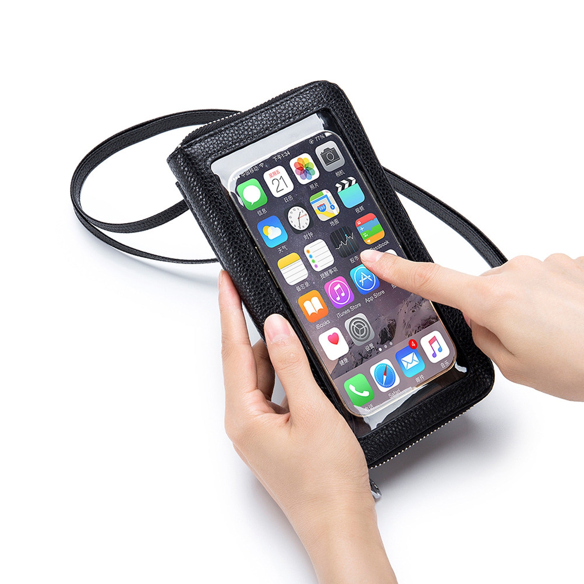 Ryann Genuine Leather Phone Wallet Crossbody