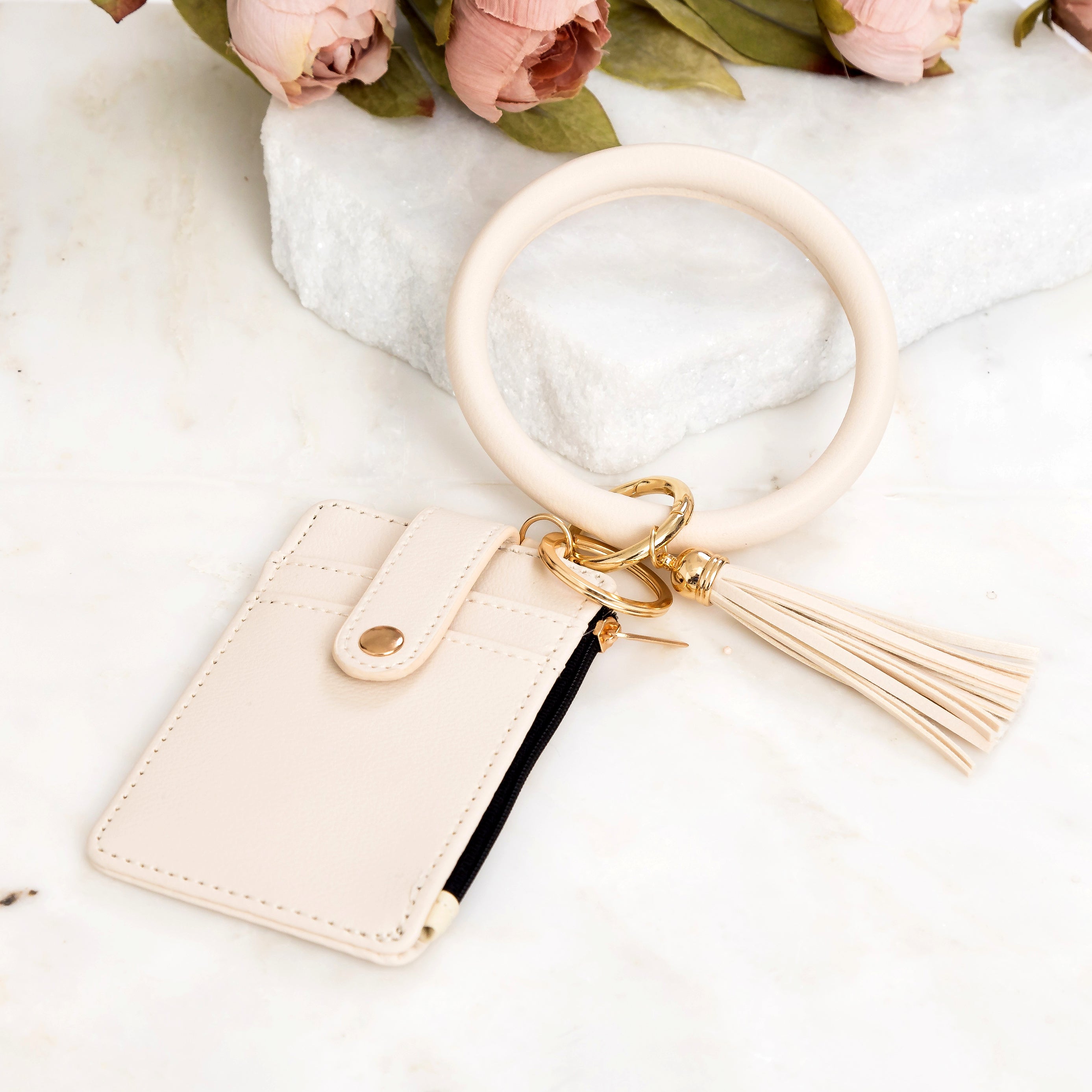 Key Ring ID Wallet Zip Bracelet